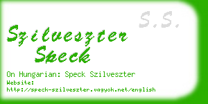 szilveszter speck business card